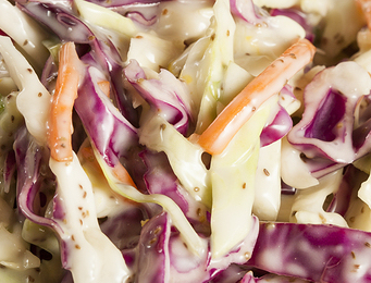 Homemade Coleslaw With Shredded Cabbage And Lettuce